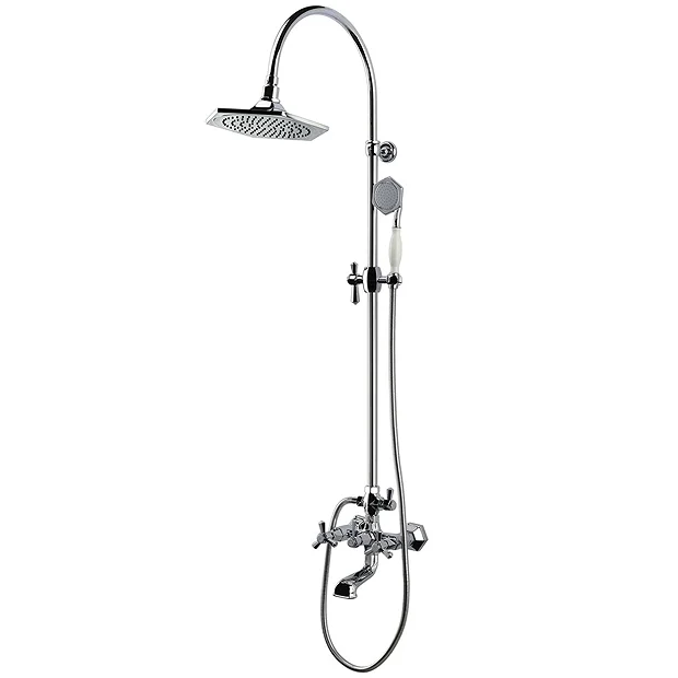 RAK Washington Art Deco Exposed Thermostatic Shower Column Valve With Bath Spout And Shower Kit 1 RAK Washington Art Deco Exposed Thermostatic Shower Column Valve With Bath Spout And Shower Kit