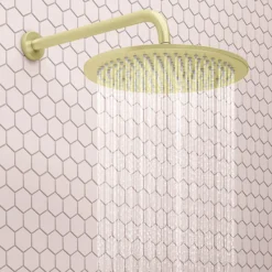 Arezzo Brushed Brass Round Shower Package With Concealed Valve + 300mm Head -Villeroy Shop rd3bbpk d1