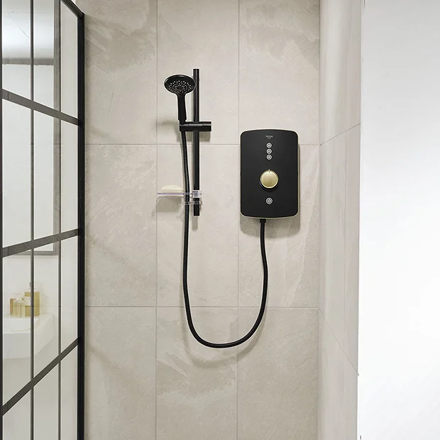 Triton Amala 8.5kw Electric Shower - Black/Brushed Brass 6 Triton Amala 8.5kw Electric Shower - Black/Brushed Brass - Image 6