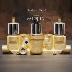 Hudson Reed Reign Triple Concealed Thermostatic Shower Valve With Diverter - Round Plate -Villeroy Shop rei3417 d1