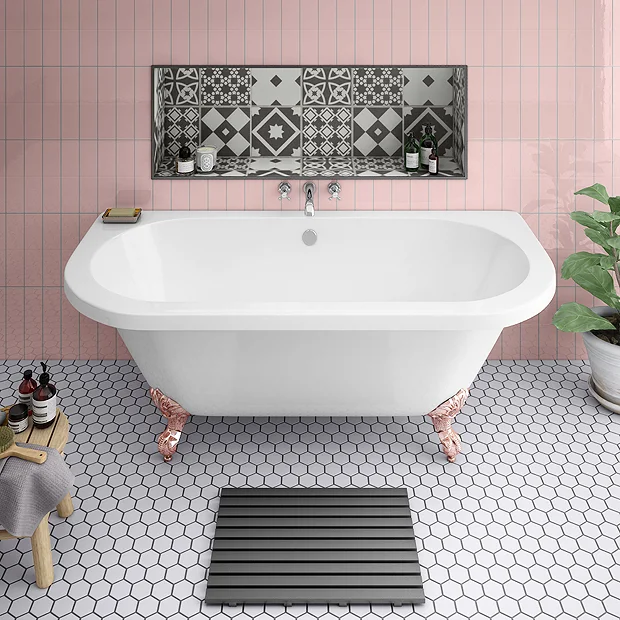 Admiral 1685 Back To Wall Roll Top Bath + Rose Gold Leg Set 2 Admiral 1685 Back To Wall Roll Top Bath + Rose Gold Leg Set - Image 2