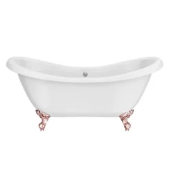 Earl 1750 Double Ended Roll Top Slipper Bath + Rose Gold Leg Set