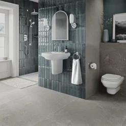 Burlington Riviera 580mm D-Shape Basin + Semi Pedestal