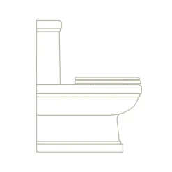 Burlington Riviera Close Coupled BTW Toilet With Soft Close Seat