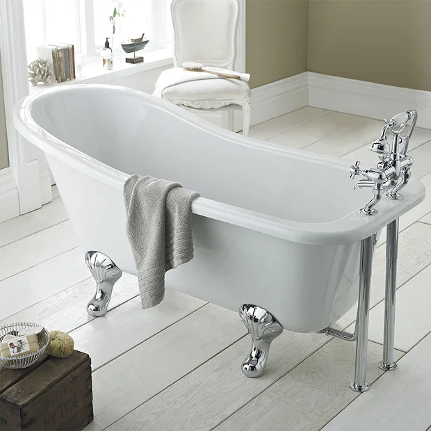 Nuie Kensington 1500 X 730mm Small Roll Top Slipper Bath Inc. Chrome Legs 2 Nuie Kensington 1500 X 730mm Small Roll Top Slipper Bath Inc. Chrome Legs - Image 2