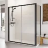 Roman Haven6 Matt Black 6mm Sliding Shower Door Enclosure - 1200 X 900mm
