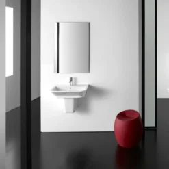 Roca - The Gap 650mm 1 Tap Hole Basin With Semi Pedestal