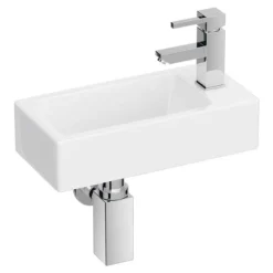Rondo Wall Hung Small Cloakroom Basin 1TH - 365 X 180mm -Villeroy Shop rondowallhungsmallcloakroombasin1th365x185mmd3