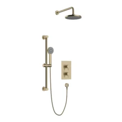 Heritage Dartmouth Concealed Thermostatic Shower With Fixed Head And Flexible Kit - Brushed Brass