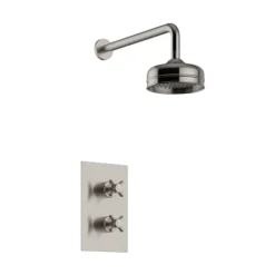Heritage Dawlish Concealed Valve With 6" Fixed Head - Brushed Nickel