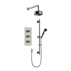 Heritage Dawlish Concealed Valve With 6" Fixed Head & Adjustable Riser - Brushed Nickel