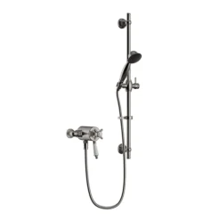 Heritage Dawlish Exposed Shower With Premium Flexible Riser Kit - Brushed Nickel