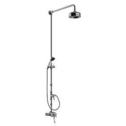 Heritage Dawlish Exposed Shower With Premium Fixed Riser Kit & Diverter To Handset - Brushed Nickel