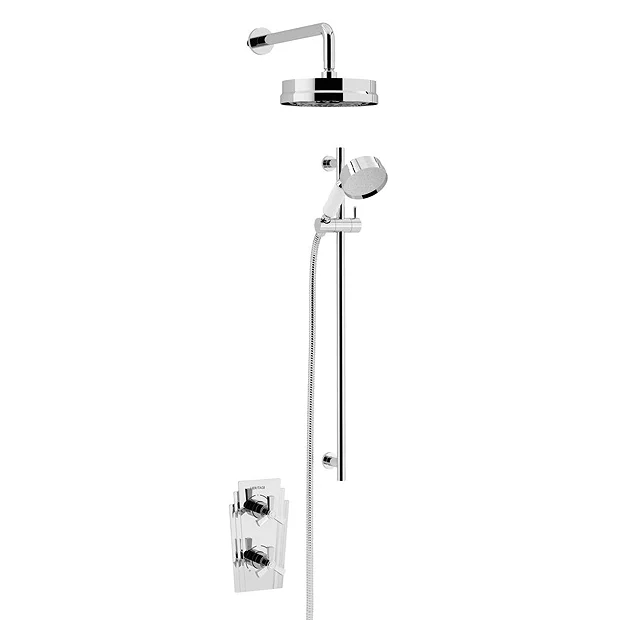 Heritage Gracechurch Recessed Shower With Deluxe Fixed Head And Flexible Riser Kit - Chrome 2 Heritage Gracechurch Recessed Shower With Deluxe Fixed Head And Flexible Riser Kit - Chrome - Image 2