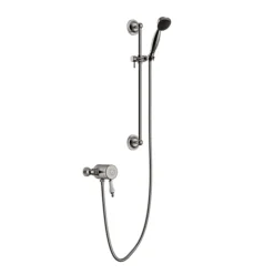 Heritage Glastonbury Exposed Shower With Premium Flexible Riser Kit - Brushed Nickel