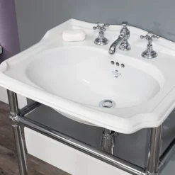 Silverdale Balasani 600mm Wide Basin With Chrome Stand