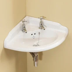 Silverdale Victorian 465mm Corner Cloakroom Basin - 2 Tap Hole