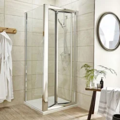Square Bi-Fold Pacific Enclosure Inc. Shower Tray