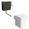 Nova High Gloss White BTW WC Unit Incl. Cistern + Square Pan W500 X D200mm