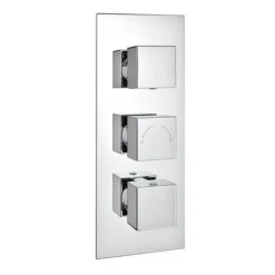 Modern Square Triple Valve With Diverter, Ceiling Mounted Square Shower Head, 4 Body Jets + Slider -Villeroy Shop sqsp3newdetail1