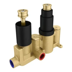 Arezzo Square Modern Concealed Twin Shower Valve - Matt Black -Villeroy Shop sqv21black d1