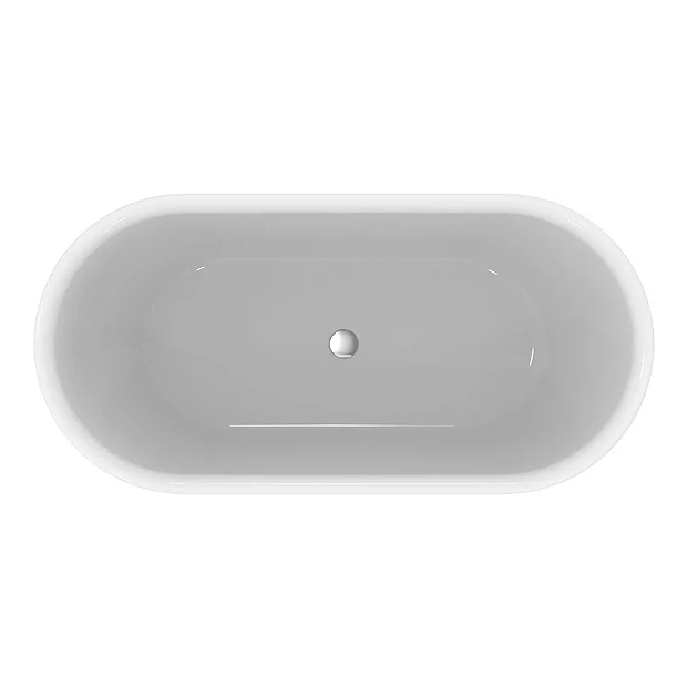 Ideal Standard Adapto 1550 X 750mm Oval Freestanding Double Ended Bath With Clicker Waste 3 Ideal Standard Adapto 1550 X 750mm Oval Freestanding Double Ended Bath With Clicker Waste - Image 3