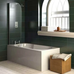 Taranto 1700x800 Textured Anti-Slip Base Keyhole Shower Bath