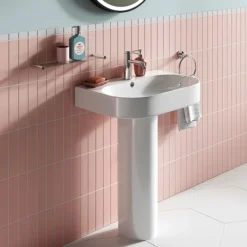 Britton Bathrooms Trim 600mm 1TH Basin With Full Pedestal -Villeroy Shop tr60fped d1