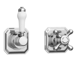 Trafalgar Concealed Individual Stop Tap + Thermostatic Control Valve With With Slider Rail Kit -Villeroy Shop trafisvpk3 d2