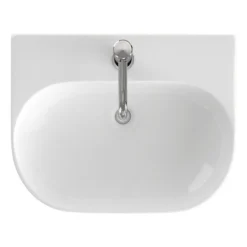 Britton Bathrooms Trim 500mm 1TH Basin With Semi Pedestal