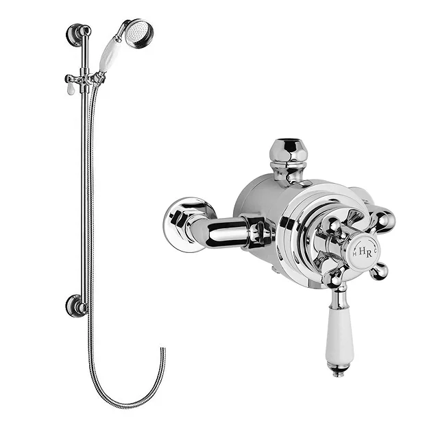 Hudson Reed Traditional Dual Exposed Thermostatic Shower Valve + Slider Rail Kit 2 Hudson Reed Traditional Dual Exposed Thermostatic Shower Valve + Slider Rail Kit - Image 2