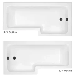 Venice Shower Bath - 1700 L Shaped W. Matt Black Abstract Grid Screen + Satin Grey Panel -Villeroy Shop vagl17g d1