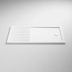 Venice 1600 X 800 Matt Black Abstract Grid Wet Room (incl. Screen, Side Panel + Tray)