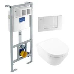 Villeroy & Boch Villeroy And Boch Viconnect Pro Toilet Frame With Chrome Flush Plate + Architectura Wall Hung Toilet -Villeroy Shop vbcparc l1