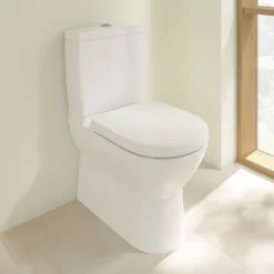 Villeroy & Boch Villeroy And Boch O.novo BTW Close Coupled Toilet (Side/Rear Entry Water Inlet) + Soft Close Seat -Villeroy Shop vbonbiccwc d1