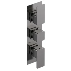 Venice Cubo Triple Thermostatic Shower Valve - Brushed Gun Metal