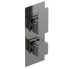 Venice Cubo Twin Thermostatic Shower Valve With Diverter - Brushed Gun Metal