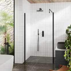 Venice Matt Black Outer Framed 8mm Wetroom Screen With Support Arm (1950mm High) - Various Sizes 7 Venice Matt Black Outer Framed 8mm Wetroom Screen With Support Arm (1950mm High) - Various Sizes -Villeroy Shop ven7lmsa