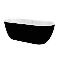 Verona Black Freestanding Modern Bath
