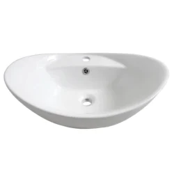 Faro Oval Counter Top Basin With Mono Basin Mixer (590 X 395mm)