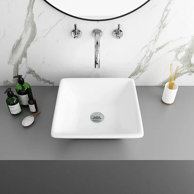 Lazio Square Counter Top Basin - 0TH - 410 X 410mm 2 Lazio Square Counter Top Basin - 0TH - 410 X 410mm - Image 2