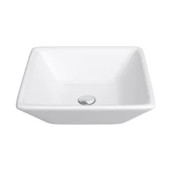 Arezzo Square Black Wall Mounted Basin Tap + 410 X 410mm Counter Top Basin -Villeroy Shop ves983cas30blk d2