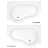 Venice Curved Corner Shower Bath - 1500mm With Matt Black Screen + Panel