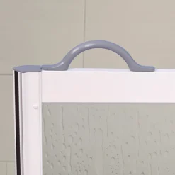 Milton White RH Front Access Half Height Bi-Parting Doors Hinged From Wall & Fixed Panel -Villeroy Shop vp3lhwht d1 8