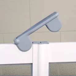 Milton White Front Access Half Height Twin Bi-Fold In Line Shower Doors -Villeroy Shop vp3lhwht d2 16