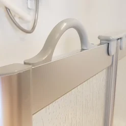 Milton Silver LH Front Access Half Height Bi-Fold Shower Door Hinged From Fixed Panel -Villeroy Shop vp3rhsil10x10 d1 13