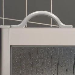 Milton Silver Front Access Half Height Twin Bi-Fold Inline Shower Doors - Left Hand -Villeroy Shop vp3rhsil10x10 d3 1