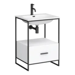Venice 600 Black Frame Basin Washstand Incl. Solid Stone Basin -Villeroy Shop vws6 n d1