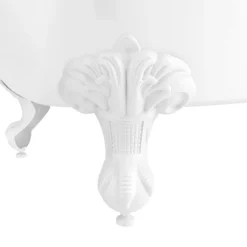 Appleby 1700 Roll Top Shower Bath With Brushed Brass Screen + White Leg Set -Villeroy Shop whba17bs d1