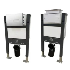 Compact Dual Flush Concealed WC Cistern With Wall Hung Frame & Standard Toilet